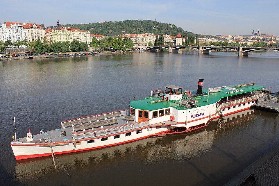 A riverboat cruising the Vltava in Prague